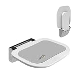 Heuffe Ultradünner Ergonomischer Klapp-Duschsitz Wandmontage - 180kg Schwerlast, Anti-Rutsch Bade-Hocker für Senioren & Behinderte, Weiß