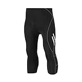 Herren 3/4 Radhose,Sports Fahrradhose Reflektierende Kompression Radlerhose Männer Tights Radsport Hose Elastische Atmungsaktive Leggings Sporthose mit 3D Schwamm Gelpolster für Outdoor Radfahren L