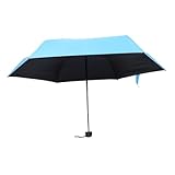 FRCOLOR Mini Taschenschirm Regenschirm Für Erwachsene Mini Regenschirm Damen UV Schutz Sonnenschirm Faltbarer Automatikschirm Gummi Blau