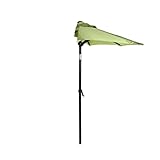 BUTLERS Halbrunder Sonnenschirm (185 x 95 cm) Schirmstange Ø 38 mm -SIESTA- Balkonschirm mit Kippfunktion, Kurbel, UV-Schutz | ideal für Wandmontage am Balkon | Sonnenschutz für Garten, Terrasse