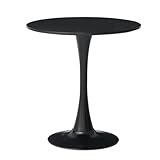 Moderner runder Esstisch für Küche und Büro, lässiges schwarzes Esstisch, 80 cm Durchmesser, 75 cm Höhe, stilvolle Küchenmöbel, perfekt für Esszimmer und Arbeitsplatz