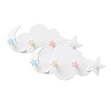 Cabilock 2 Stück Weiße Klebehaken in Wolken Mond Sternform Ablösbare Wandhaken aus Robustem für Glatte Oberflächen Wie Fliesen Glas und Metall ohne Rückstände Entfernbar