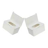 Toyvian 2 Stück Box für feuchte Tücher reisen Tücherhalter Container Hallo Spender feuchttücher box feuchttücherbox Wischbehälter nachfüllbar Koffer für Reisetücher Plastik Weiß