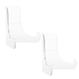 PEPLAYTAL 2 Stück Klarer Acryl Displayhalter Klein Multifunktionale Bildhalter Staffelei für Kleine Teller Fotos und Sammlerstücke Stabiler Transparenter Tischaufsteller für Bildrahmen und