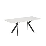 Vicco Esstisch Trill, ausziehbarer Esszimmertisch, Weiß/Schwarz, 140 x 90 cm ausziehbar