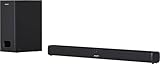 SHARP HT-SBW110 2.1-Kanal-Soundbar mit kabellosem Subwoofer – 120W Gesamtleistung, Bluetooth-Verbindung, Sprachverbesserung, wandmontierbar und tiefer Bass für EIN intensiveres Klangerlebnis