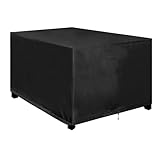 Abdeckung Gartentisch 80x80x40cm/LxWxH Winterfest Gartenmöbel Schutz für Terasse Rechteckig Gartentischabdeckung für Gartenmöbel Sets, 600D Oxford Gewebe Terrasse Schutzhülle