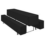 Teruntrue 3er-Sets Biertischhussen Bierbank-Auflage,Schwarz Biertisch und Bankgarnitur Husse für 50x220cm Tischbreite für Festzeltgarnituren Bierbank Hussen(Schwarz)