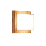 LUOYAOB Moderne und minimalistische quadratische Wandleuchte for den Außenbereich, ABS-PC-Kunststoff-Wandleuchten, 3000 K, warme Wandlampe for Veranda, Deck, Zaun, Terrasse, Garten(Log Color)