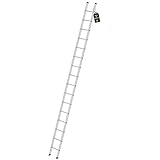 PROREGAL Sprossen-Anlegeleiter 350mm breit ohne Traverse | 16 Sprossen | Leiter, Teleskopleiter, Trittleiter, Bockleiter, Sprossen-Doppelleiter