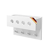 CADANI Kindergarderobe aus Massivholz Kiefer 45x30x15 cm – Montessori Garderobe für Kinder, Wandgarderobe mit Ablage & Haken – Weiß