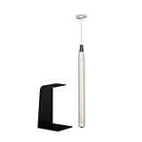 Tragbarer elektrischer Milchmischer, Metall, Mehrzweck-Design mit Ständer für Kaffee, Reisen, elektrischer Schaumbereiter, tragbarer Milchaufschäumer