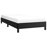 vidaXL Polsterbett Bett Kunstlederbett Einzelbett Bettgestell Bettrahmen Lattenrost Schlafzimmerbett Schlafzimmermöbel Schwarz 90x200cm Kunstleder
