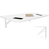 KDR Produktgestaltung Wandklapptisch Schreibtisch Tischplatte 70x40 cm in Weiß Klapptisch Esstisch Küchentisch für die Wand Bartisch Stehtisch Wandtisch Tisch klappbar zur Wandmontage