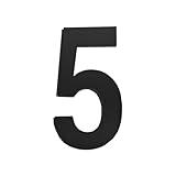 Hausnummer- 3.5inch Schwarz Edelstahl Hausnummer, Selbstklebende Hausnummer- für Tür, Briefkasten, Außen- Anti-Friktion, Wetterfest (Schwarz-5)