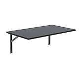 AKKE Wandklapptisch für Küche Zimmer Wohnzimmer Kinderzimmer 60 cm x 60 cm, Wandtisch klappbar, Klappbarer Wandtisch Küchentisch Kindertisch, Klapptisch Klappschreibtisch Küche Schwarz