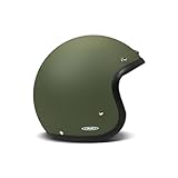 DMD Retro Matt Green Open Face Helm Jethelm Motorradhelm ECE22.06, S