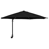 Vopese Terrassenschirm Schwarz Polyester, pulverbeschichteter Stahl Gro? Sonnenschirme Rasen, Garten Model42003233