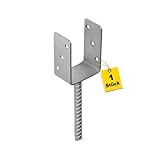 U Pfostenträger - Pfostenanker - Holzverbinder - Balkenschuh U profil - Pfostenträger 70x70 - Pfostenträger zum einbetonieren - Stützenfuß für Zaunpfosten, Holzpfosten, Terrasse, Carport
