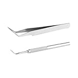 Tabanzhe Zeckenentferner-Werkzeuge - 1 Set mit 2 Hunde-Edelstahl-Zeckenentferner-Werkzeugen, professionelle Zeckenentfernungspinzette und Schaufel für Menschen, Katzen, Haustiere, mit Aufbewahrungsbox