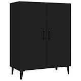 vidaXL Sideboard Kommode Anrichte Schrank Beistellschrank Mehrzweckschrank Standschrank Wohnzimmer Flur Schwarz 70x34x90cm Holzwerkstoff