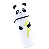 Jiahuade Kawaii Federmäppchen,Mäppchen,Federmäppchen Reißverschluss,Mäppchen Panda,Stand up Federmäppchen,2-in-1 Weiche Silikontasche,Stifte Mäppchen, Cartoon Federmäppchen,Large Capacity Pencil Case