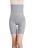 2025 Bauchkontrolle Shapewear Damen High Waist Shorts Stretchy Butt Lifting Shapewear (Grau, L)
