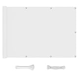 Outdoor Balkon 110x800cm - UV-Schutz wasserdichte Zaunabdeckung mit Kabelbindern & Seil - Weiß Sichtschutz für Terrassen & Decks