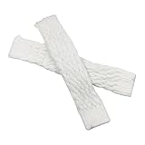 Frauen Oberschenkel hohe Socken, Damen über den kniehoch Socken, Mädchenschule Socken, lange Stiefel -Thermalsocken, beinwärmer gestrickte Winterhäkeln Hochbein Sockenstiefel weiß 1pair 1pair