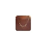 Dainty Gold kette gold Paperclip Beach Charm Necklace für Frauen - Shell Moon Star Accessory, Wasserfest, Hypoallergen, Sommer Schmuck