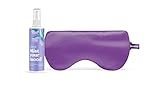 ASUTRA Aromatherapie-Spray für Lavendel und Kamille, 118 ml, mit violettem Seiden-Augenkissen, gefüllt mit Bio-Lavendel und Leinsamen