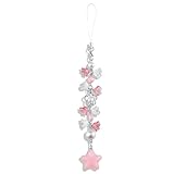 Mabor Blumen Sterne Handyanhänger，Phone Charm Rosa Y2K Bag Charms Süße Handy Schlaufe Handykette Universal Taschen Anhänger Schlüsselanhänger Stern Y2K Taschen Charms Damen Kamera Anhänger