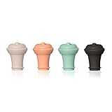 Vacu Vin Weinpumpe Vakuum Wiederverwendbare Stopper Set - 4er Set - Luftdichter Verschluss für Weinflaschen