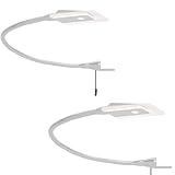 kalb Material für Möbel LED Bettleuchte Leseleuchte Flexleuchte Nachttischlampe Leselampe Nachtlicht, Modell:2er SET silbergrau
