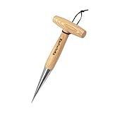 Eadwiella Blumenzwiebelpflanzer, Pikierstab, Edelstahl-Pflanzholz mit Holzgriff, Zwiebelpflanzer, Gartengeräte Herstellung von Löchern Pflanzung (Gesamtlänge:28cm)