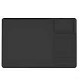 ZAMETTER Kaffeemaschine Silikonmatte Bar Abflussmatte Silikon Kaffeemaschine Matte für Küche Arbeitsplatte Espressomaschine (schwarz)