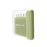 TUYOBG Tragbarer Grün Magnetisch Nadeln Aufbewahrungskoffer, Magnetisch Nadelkissen Aufbewahrung, Nähnadeln Aufbewahrungsbox für Reise und Strickzubehör, Kompakte und Praktische Nadelauswahl