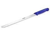 thermohauser Konditormesser (Stahl, rostfrei), einseitiger Wellenschliff, mit blauem Kunststoffgriff, Klinge 31 cm