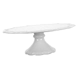 Alipis Keramik Kuchenplatte Weißer Tortenständer mit Fuß Runder Cake Display Stand für Cupcakes Muffins Dessert Geeignet für Hochzeit Geburtstag Party Bpa frei und Langlebig