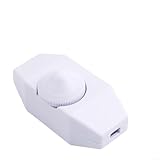 LED Schalter Dimmer Knopf Dimmen Control Verdrahtungsklemmen Inline Dimmer Indoor(White)