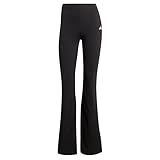 adidas Damen Essentials SMALL Logo Flared Leggings, Black/White, L
