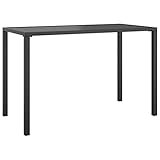 vidaXL Garten Esstisch, Rechteckig Gartentisch mit Stahlgestell, Balkontisch Holztisch mit Lattenrost, Tisch Bistrotisch Terrassentisch Gartenmöbel, Anthrazit Stahl