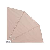 mymai Balkonfächer klappbar mit Wandhalterung,160x160cm, Sichtschutz Balkon Windschutz, Balkonsichtschutz, Seitenmarkise, witterungsbeständig, inkl. Montagematerial & Schutzcover