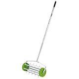 Draper Rollender Rasenlüfter mit 450 mm Stacheltrommel — 83983 — für Gartengrasbelüftung mit 33 mm Zinken, 1 Stück, Grün