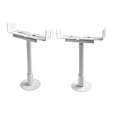 Honseadek Aluminium-Heizkörper-Bodenhalterungen, höhenverstellbar, für Gusseisen-Heizkörper, weiß, vertikale Montagefüße (verstellbar 21–26 cm), 2 Stück