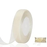 45m Organza -Schleifenband in 1.5cm Breite mit Webkante Geschenkband Organzaband Dekorationsband Dekoband Hochzeit Creme