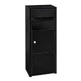 MEFA Rowan 471 Paketkasten – Sicherer Standbriefkasten in Tiefschwarz (RAL 9005) – Paketbriefkasten aus verzinktem Stahl – Wetterfest 471100M