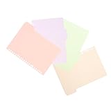 HOMSFOU 4 Stück Pp Partitionsseite Trennstreifen Ordner Spiralförmige Notizbuchteiler Registerteiler in Pastelltönen Poly-taschenmappen Pastellmappen Mit Taschen