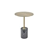 ZABEES Kaffeetisch Sofa Marmorbasis Couchtisch Nordisch Metallbeine Rund Tablett Tisch Nachttisch Kaffeetisch Tablett Tisch für Bett oder Stuhl