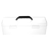 FIXOSHEE Transparenter Pinselhalter mit Tragegriff Großer Aufbewahrungskoffer aus Robustem Kunststoff für Künstlerpinsel und Kleine Werkzeuge Leicht Transportierbar und Übersichtlich für